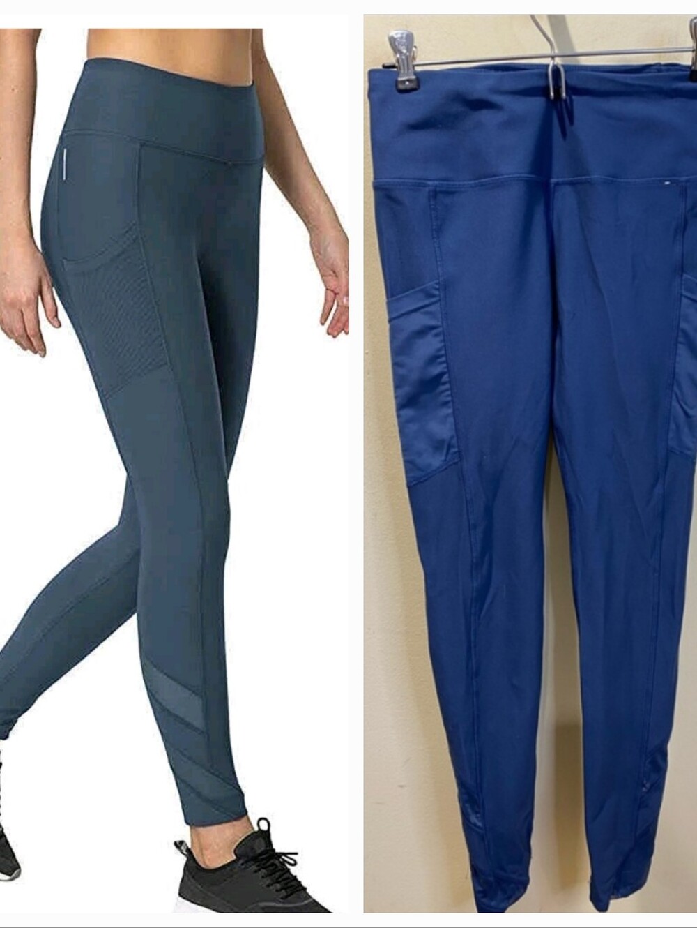 Mondetta Softstretch Mesh Pocket Skinnyb- Blue High Waisted Leggins S